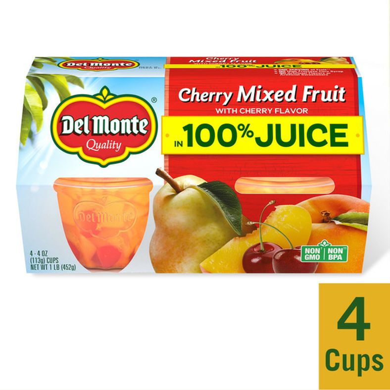 Buy Del Monte Cherry Mixed Fruit in Cherry Flavored 100% Juice Plastic ...