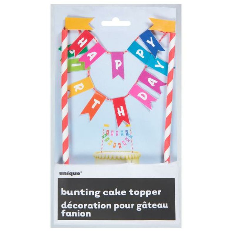 Buy Unique Rainbow Ribbon Birthday Bunting Cake Topper Online - StoresGo