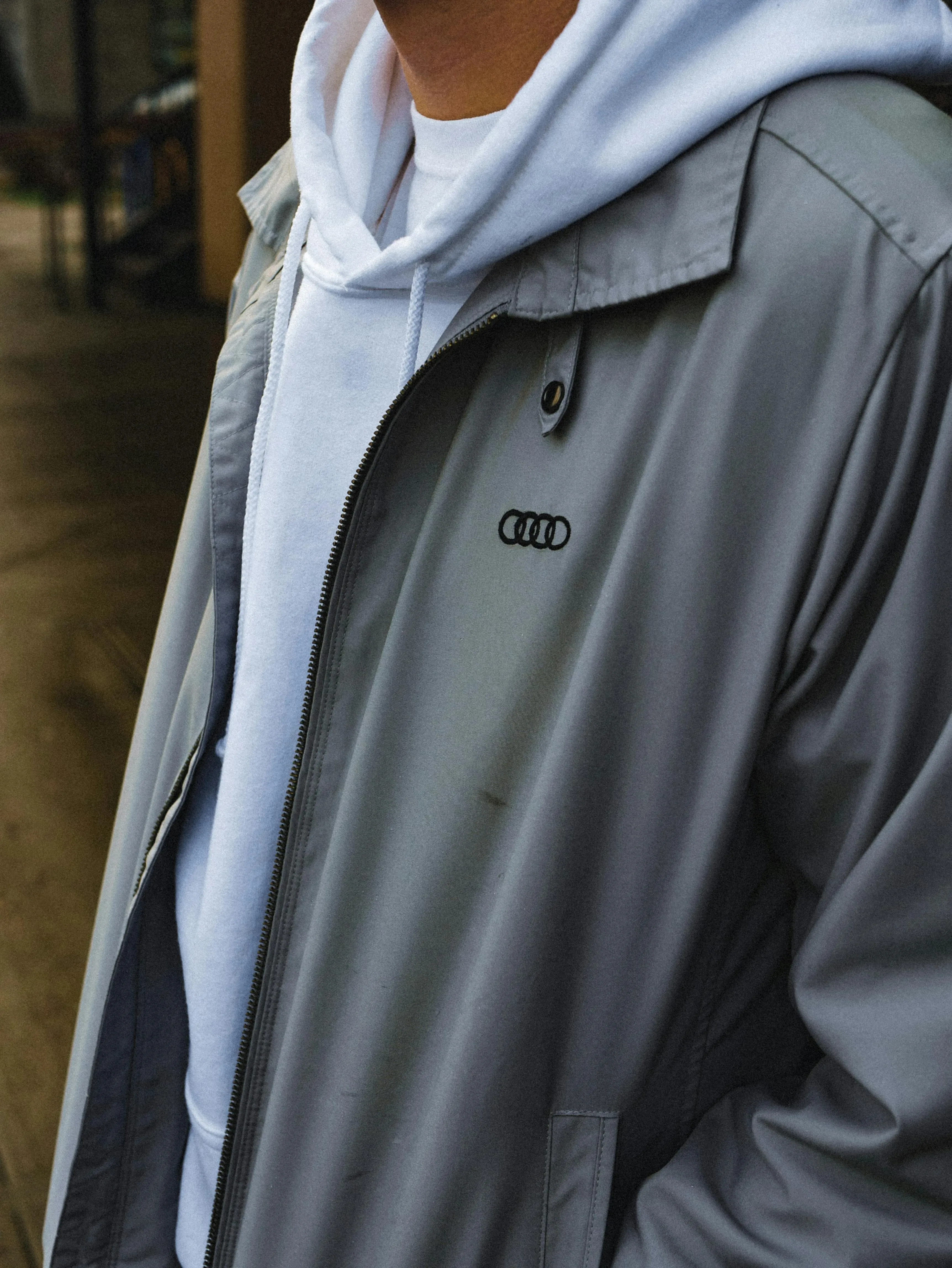 아우디 에센셜 로고 해링턴 집업 자켓