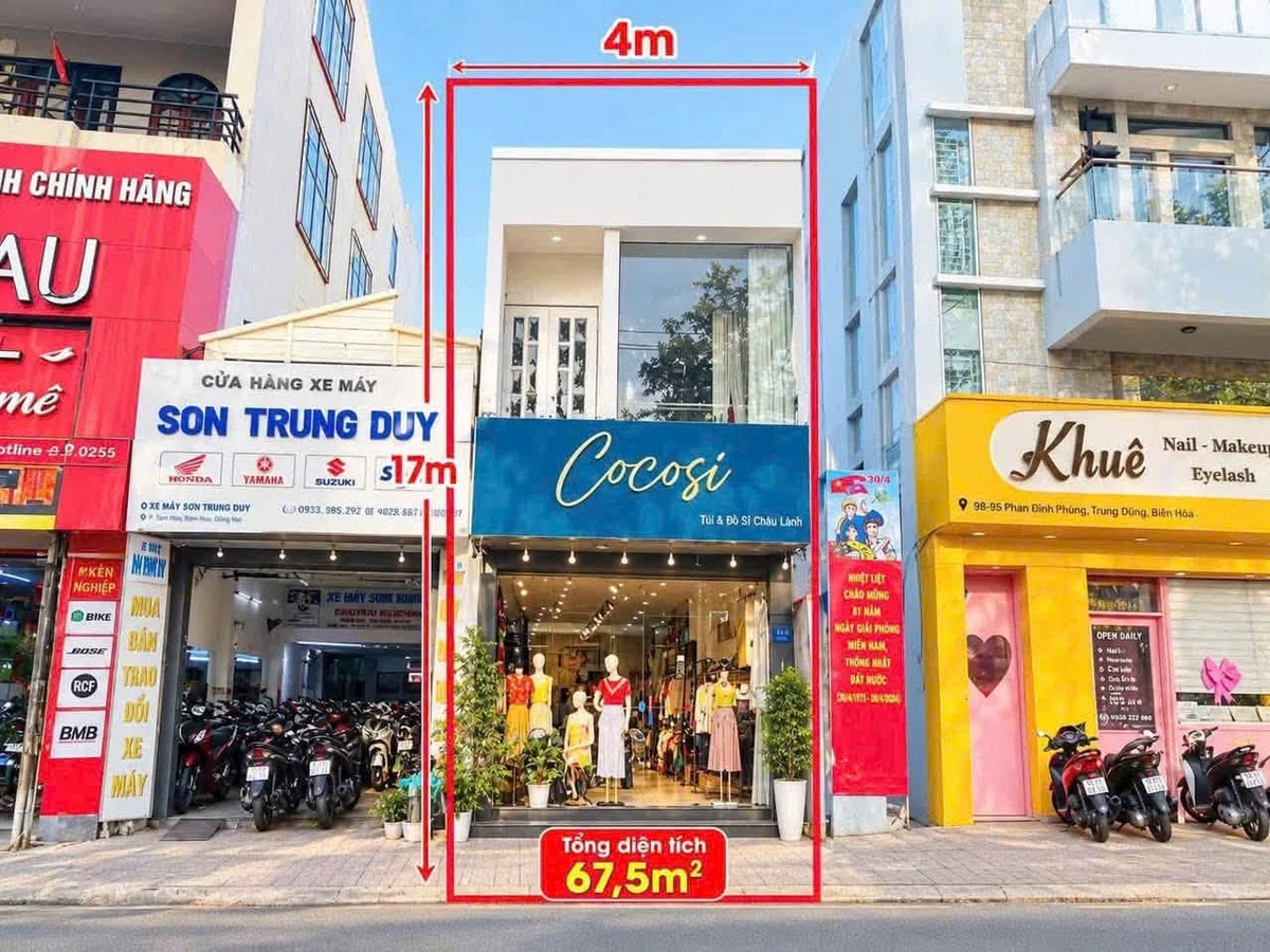 Bán nhà góc 2 mặt tiền 67.5m2 Phan Đình Phùng, Trấn Biên - 8.5 tỷ - Ảnh 1
