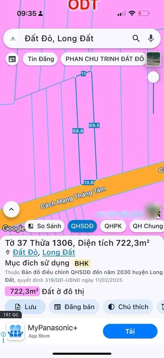 Bán đất mặt tiền 722m2 Cách Mạng Tháng Tám, Đất Đỏ, Bà Rịa - Vũng Tàu - Ảnh thu nhỏ 5