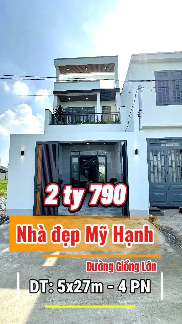 Bán nhà sổ hồng riêng 4PN 135m2 Xã Mỹ Hạnh Tây Ninh - Ảnh 1
