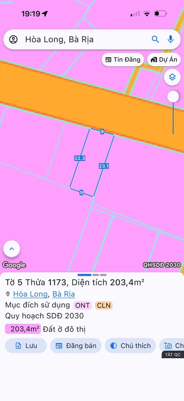 Bán đất biệt thự 207m² Đường 73 Bà Rịa