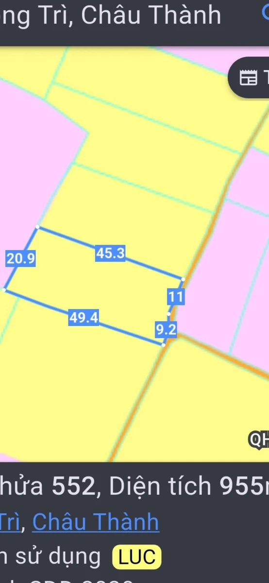 Bán đất lúa 955m² Châu Thành Long An 350 triệu - Ảnh thu nhỏ 3