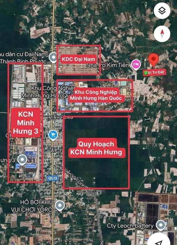 Bán đất xây dãy trọ 418m2 mặt tiền 6m gần KCN Minh Hưng