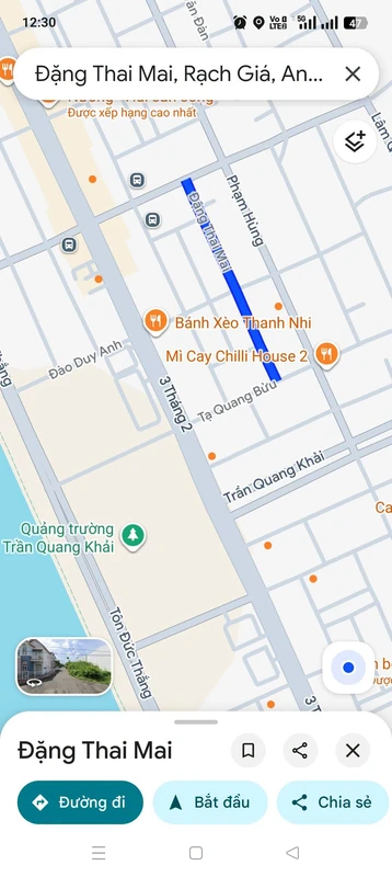 Bán đất nền mặt tiền Rạch Giá 124.5 m²