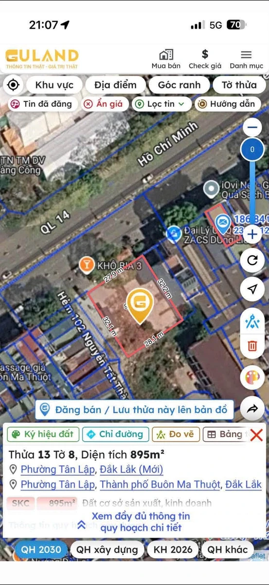 Bán đất mặt tiền Nguyễn Tất Thành, 895m², Buôn Ma Thuột, 75 tỷ - Ảnh thu nhỏ 2