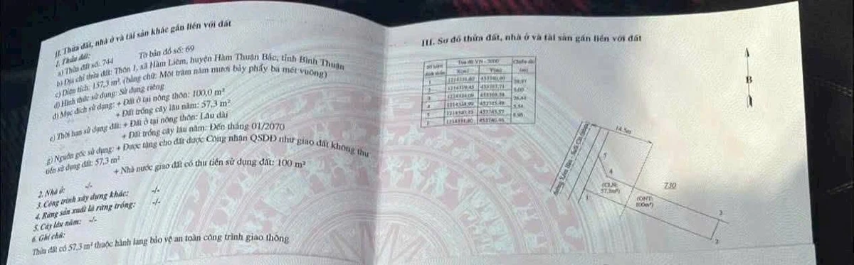Bán đất mặt tiền 157m Hàm Liêm, Phan Thiết, 650 triệu - Ảnh 1
