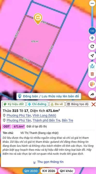 Bán 2 nền liền kề biệt thự 300m² Hữu Định Bến Tre 2.2 tỷ - Ảnh thu nhỏ 3