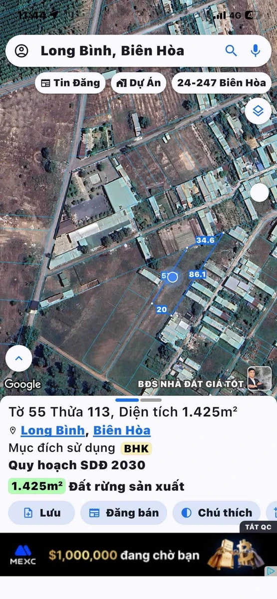Bán lô đất 100m² Phường Long Bình - Ảnh thu nhỏ 2