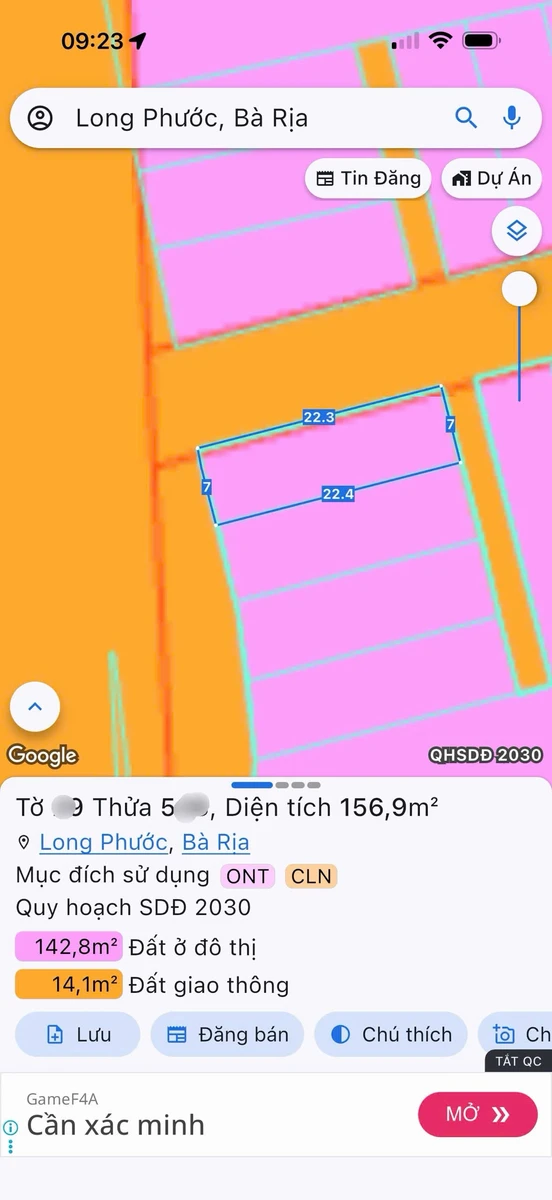 Bán lô đất góc 2 mặt tiền 156m2 Hương Lộ 3, Bà Rịa - Ảnh thu nhỏ 4