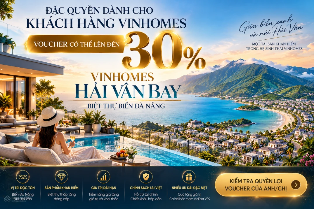 BIỆT THỰ BIỂN ĐÀ NẴNG VINHOMES HẢI VÂN 335,5M2 - QUY ĐỔI CHỈ 63 TRIỆU/M2 - CHIẾT KHẤU LÊN ĐẾN 30% - Ảnh 1