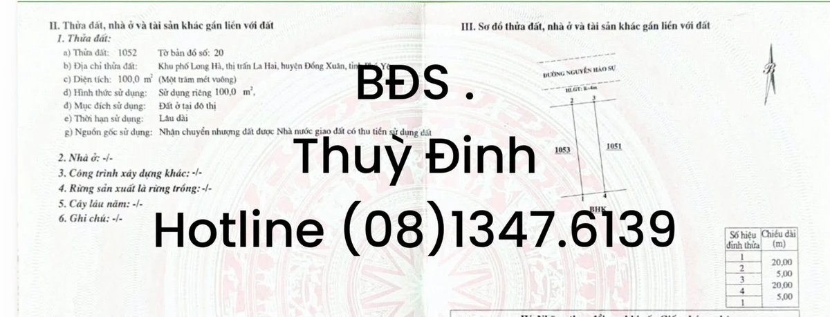 Bán lô đất 100m² Thị trấn La Hai, Phú Yên 1,1 tỷ - Ảnh thu nhỏ 4