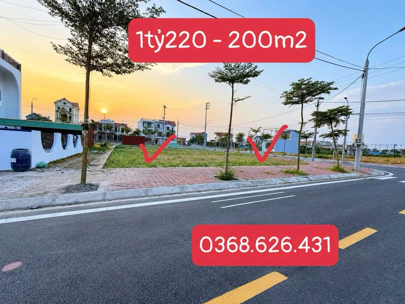 Bán 2 lô đất hạ tầng chuẩn 200m² gần KCN VSIP
