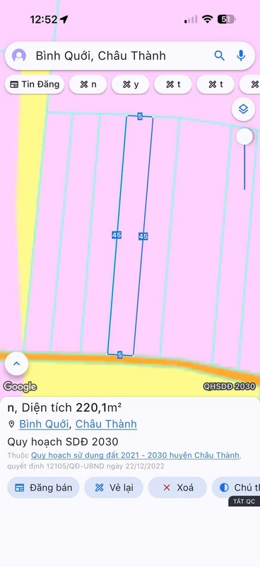 Bán đất thổ cư 5x45m sổ hồng riêng giá 599 triệu tại xã Vĩnh Công, Tây Ninh