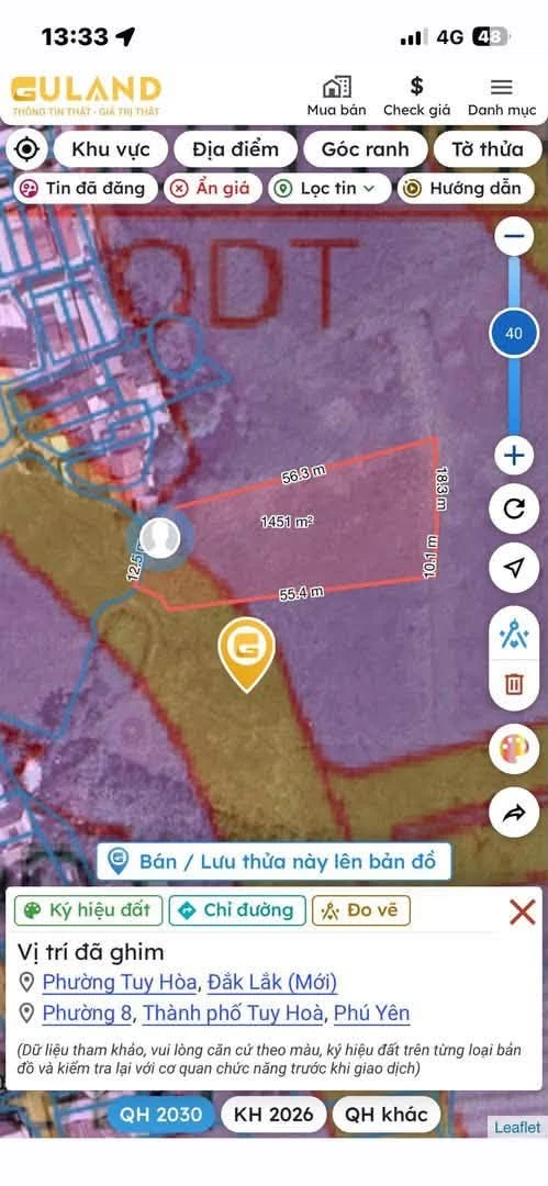 Bán lô đất biển 1.442m2 Tuy Hoà, Phú Yên - Ảnh 1