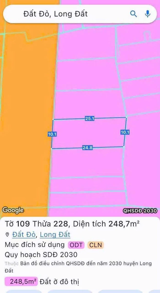 Bán đất mặt tiền Lê Duẩn, Đất Đỏ, 250m², 3.4 tỷ - Ảnh thu nhỏ 3