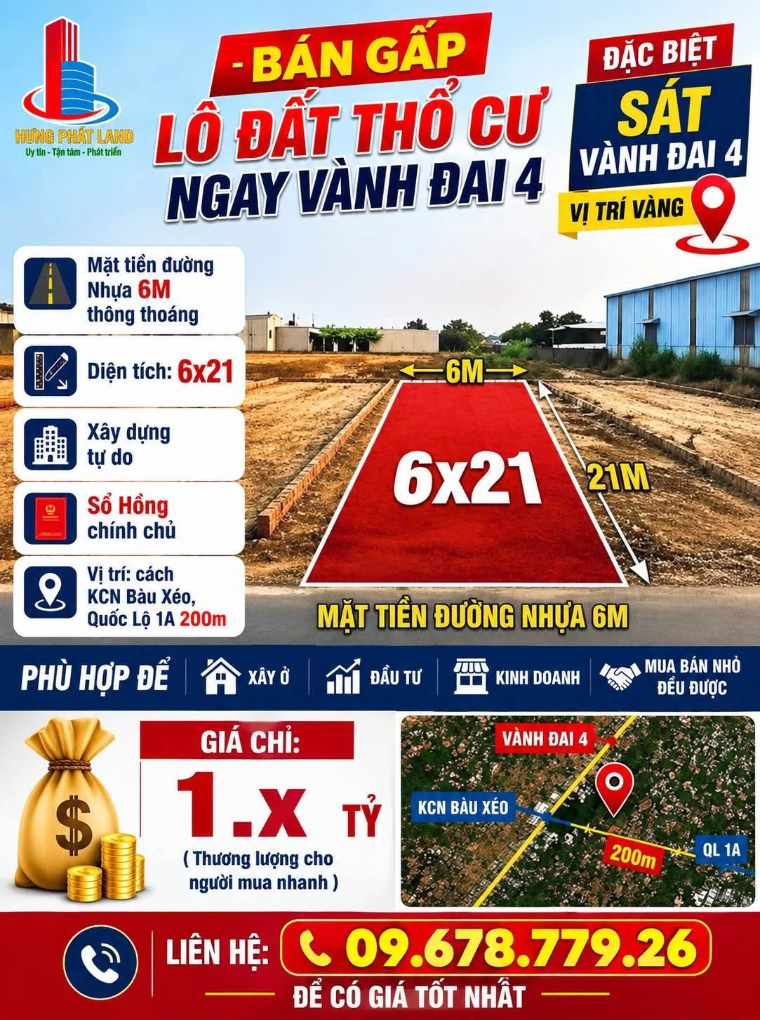 Bán đất mặt đường kinh doanh 132m² gần vành đai 4 - Ảnh 1