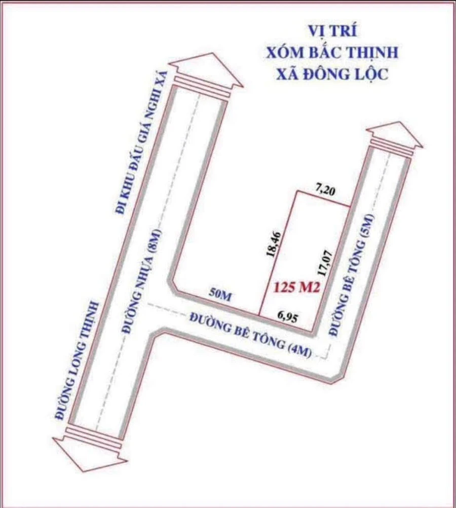 Bán đất 125m2 mặt tiền 7m Nghi Thịnh 1 tỷ 4 - Ảnh thu nhỏ 2