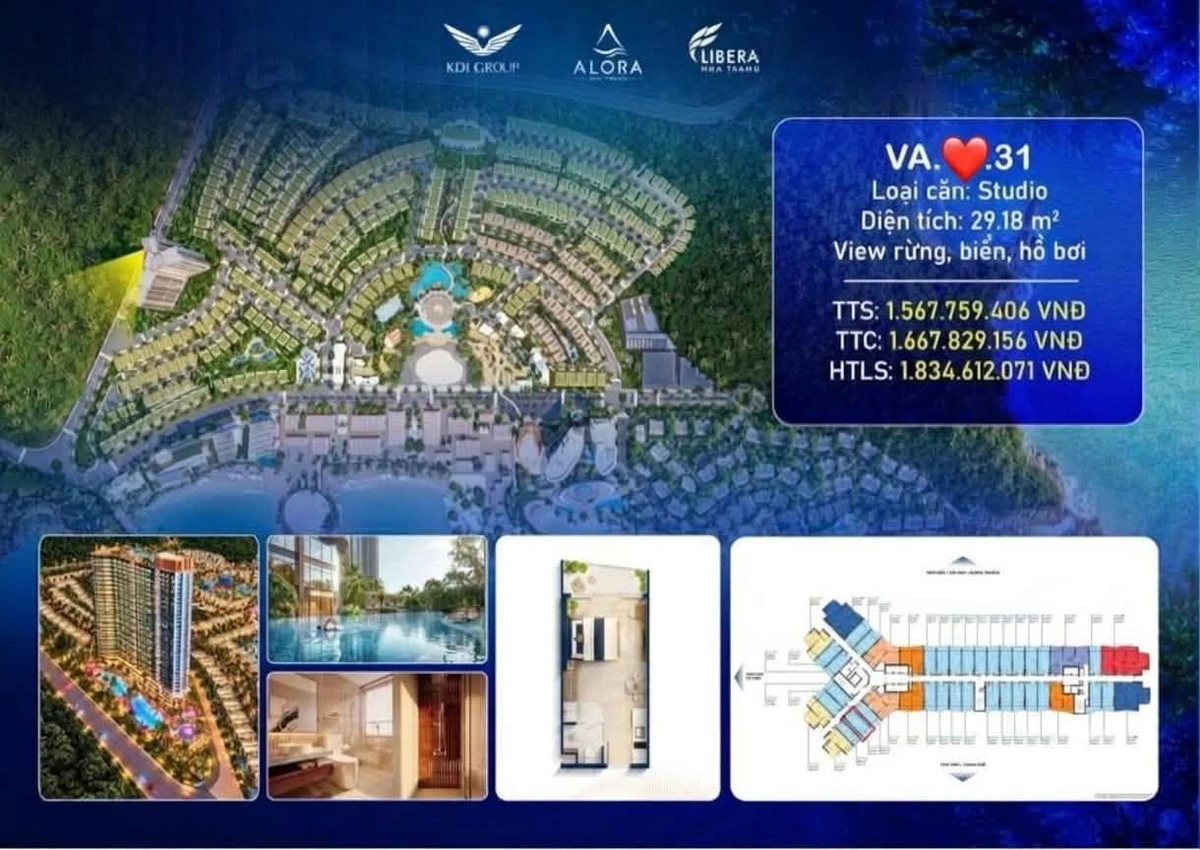 Bán căn hộ studio Alora Libera Nha Trang 29m², view biển - Ảnh 1
