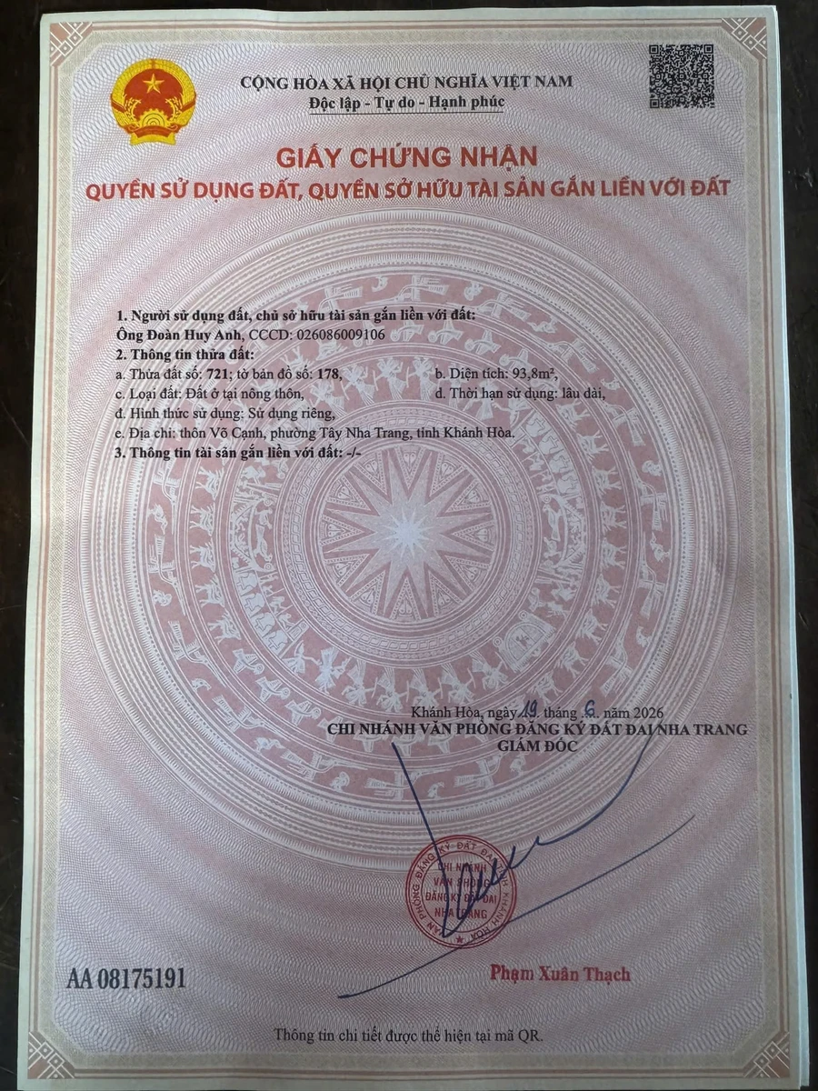 Bán đất Nha Trang 90m2 Võ Cạnh Tây Nha Trang 1.7 tỷ - Ảnh thu nhỏ 2