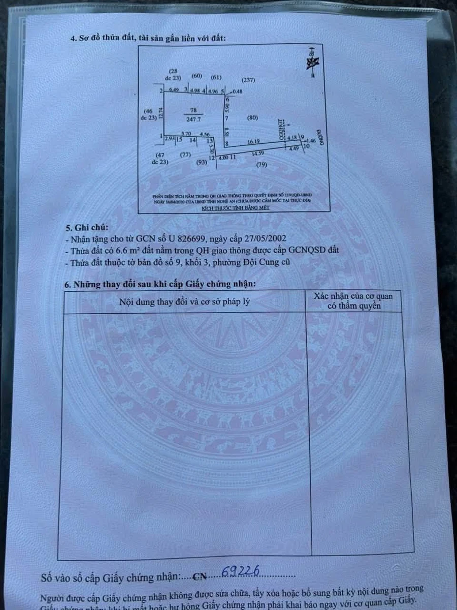 Bán nhà 2 tầng 247m2 Phan Chu Trinh, Phường Thành Vinh - Ảnh thu nhỏ 5