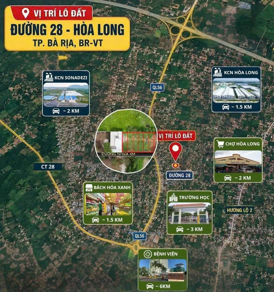 Bán đất 109m² tại Hòa Long, Bà Rịa, 780 triệu - Ảnh thu nhỏ 2