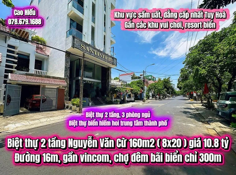 Bán biệt thự 2 tầng Nguyễn Văn Cừ 160m2, 3PN, Phú Yên 10.8 tỷ