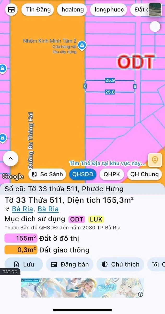 Bán lô đất mặt tiền kinh doanh 157m2 đường 3/2 Bà Rịa - Ảnh thu nhỏ 3