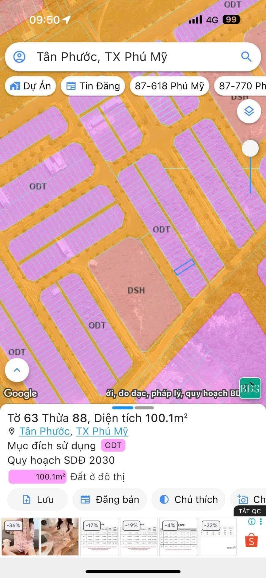 Bán đất tái định cư Tân Phước Phú Mỹ 100m² 1,55 tỷ - Ảnh 1