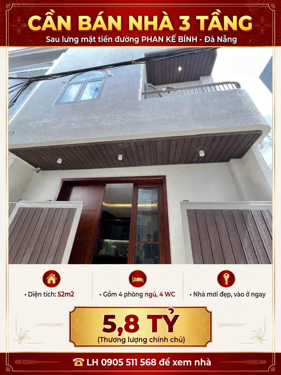 Bán nhà 3 tầng 53m² sát chợ Đống Đa, Đà Nẵng - Ảnh 1