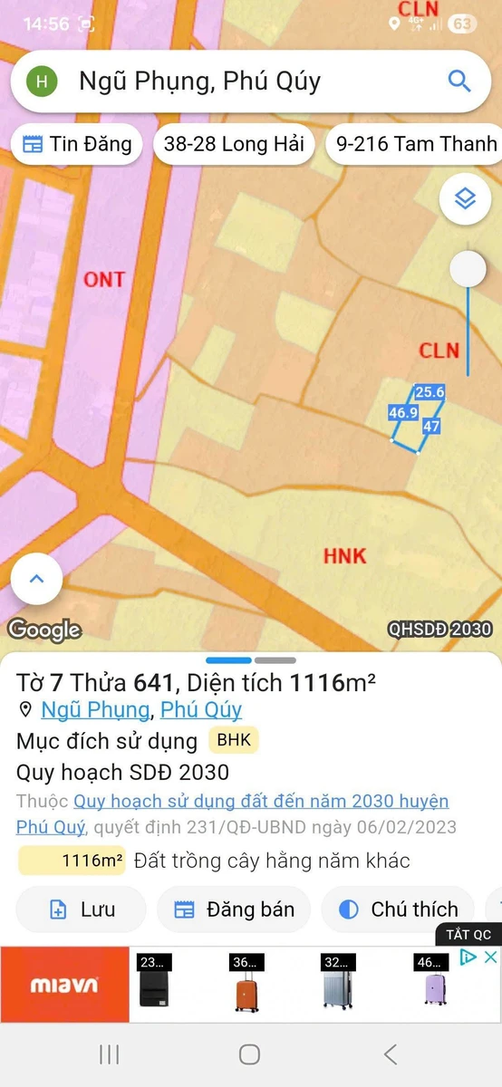 Bán đất Đảo Phú Quý 1.115,5m2, 525 triệu - Ảnh thu nhỏ 2