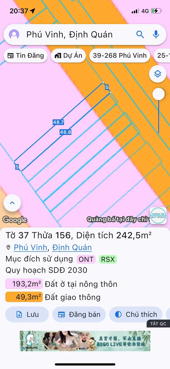 Bán lô đất mặt tiền đường nhựa 118, 5x48m full thổ cư, Xã Phú Vinh, Đồng Nai - Ảnh thu nhỏ 4