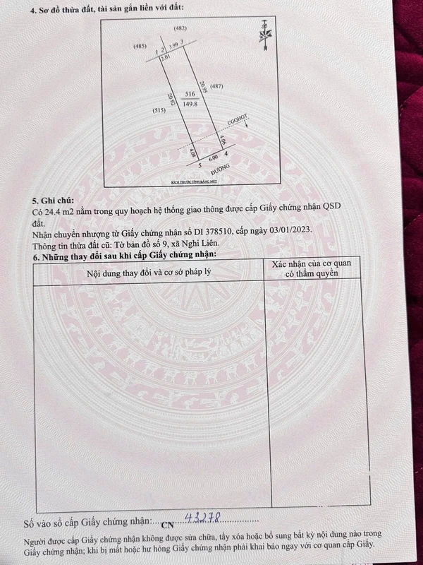 Bán đất mặt đường Kim Chi Nghi Liên 149,8m2
