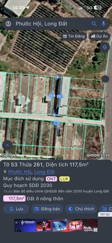 Bán đất Phước Hải 115m², 980 triệu