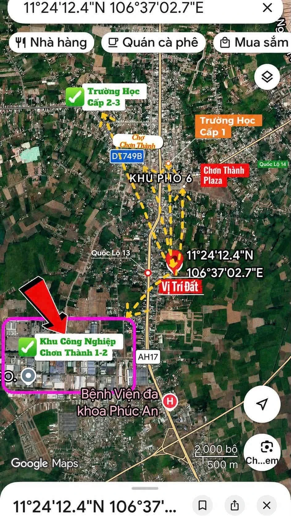 Bán đất 400m2 đường D8 Thành Tâm, Chơn Thành 1 tỷ 5 - Ảnh 1