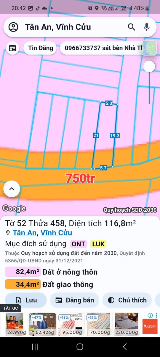 Bán đất nền sổ riêng, thổ cư giá từ 750 triệu tại Tân An, Đồng Nai - Ảnh thu nhỏ 4
