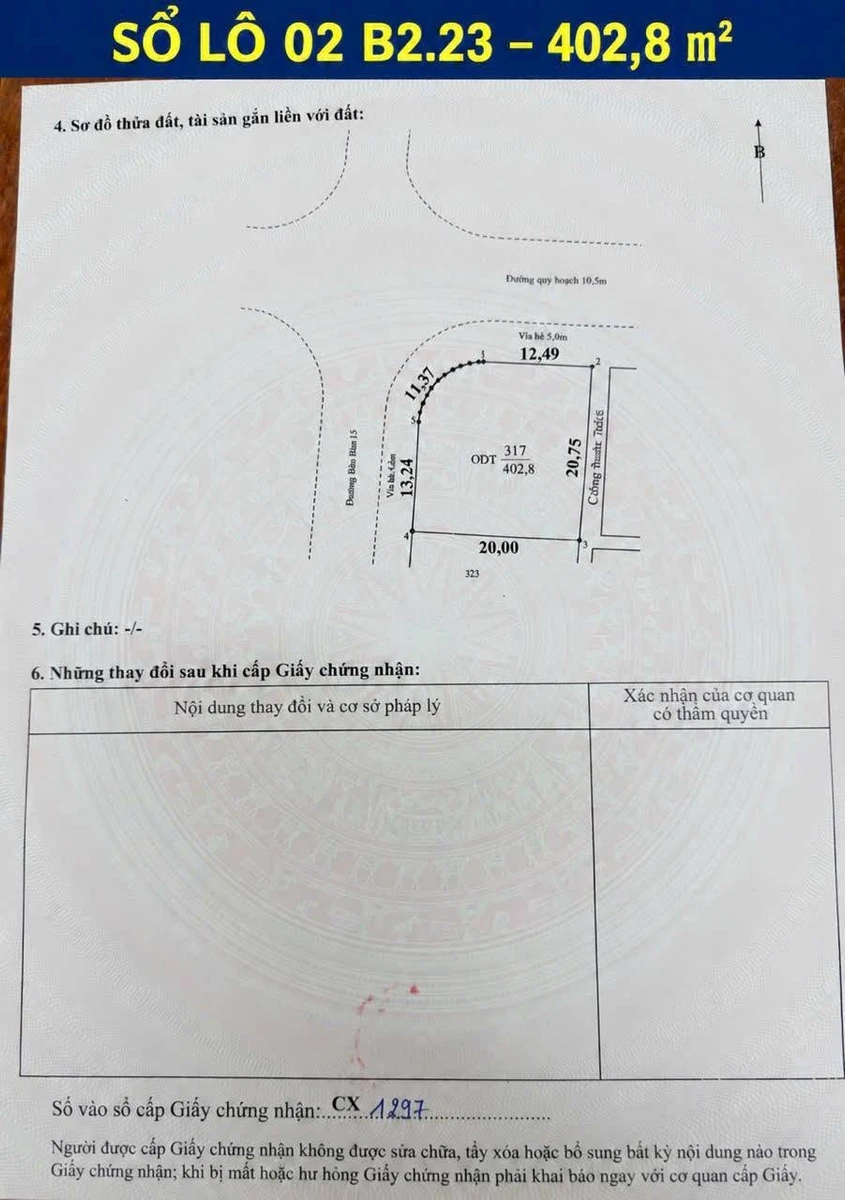 Bán lô góc 401m² hai mặt tiền Làng Đại học Đà Nẵng - Ảnh thu nhỏ 2