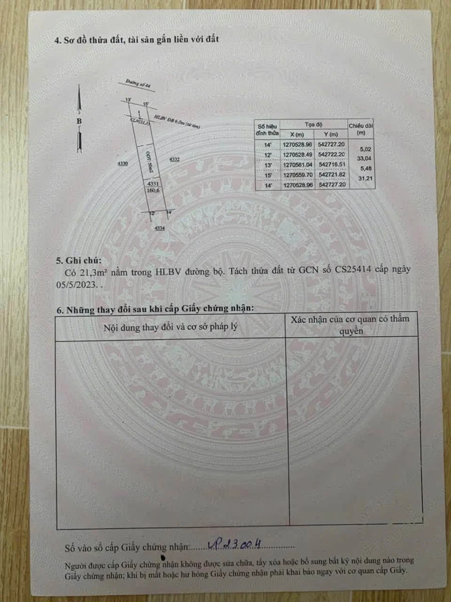 Bán đất 155m2 Đường 44 Minh Hưng 450 triệu - Ảnh thu nhỏ 2