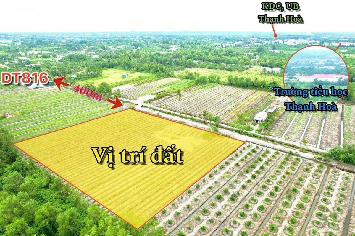 Bán đất thổ vườn 10x80m, 2 lô liền kề, xã Thạnh Hòa, Bến Lức, Long An - Ảnh 1