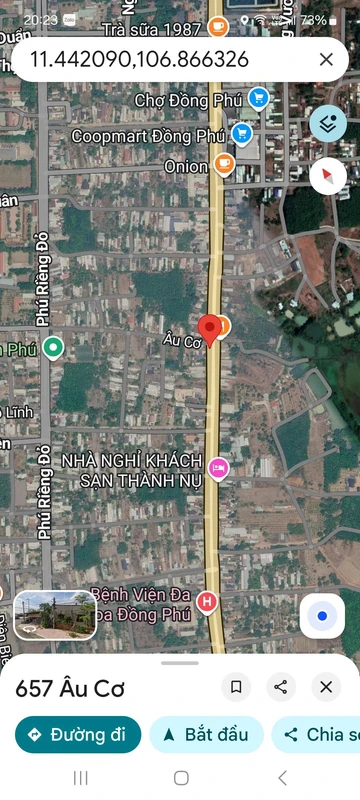 Bán đất mặt tiền ĐT 741 Tân Phú Đồng Phú 428 m²