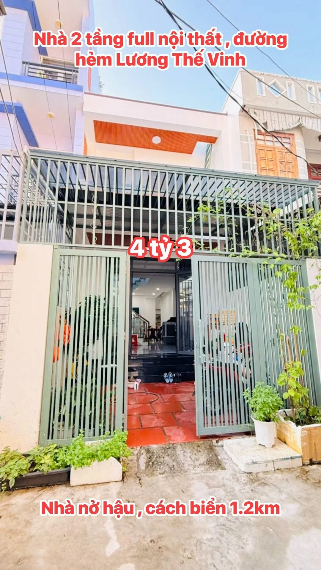 Bán nhà 2 tầng 77.9m² Lương Thế Vinh, Nha Trang, 4.3 tỷ - Ảnh 1