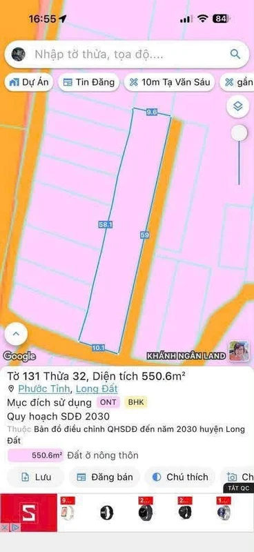 Bán đất mặt tiền 87m2 tại Long Hải 1 tỷ 390