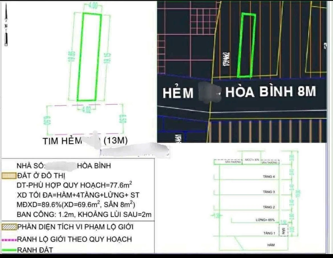 Bán nhà nát 78m2 (4x20) đường Hòa Bình, Hiệp Tân, Tân Phú, giá nhỉnh 7 tỷ - Ảnh thu nhỏ 2