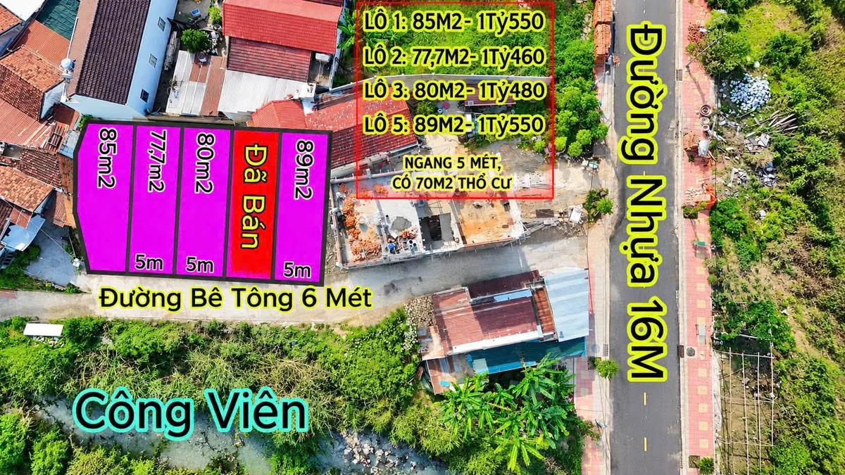 Bán đất nền Diên An Khánh Hòa 77m2, giá 1,46 tỷ - Ảnh 1