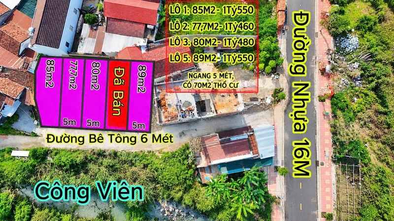 Bán đất nền Diên An Khánh Hòa 77m2, giá 1,46 tỷ