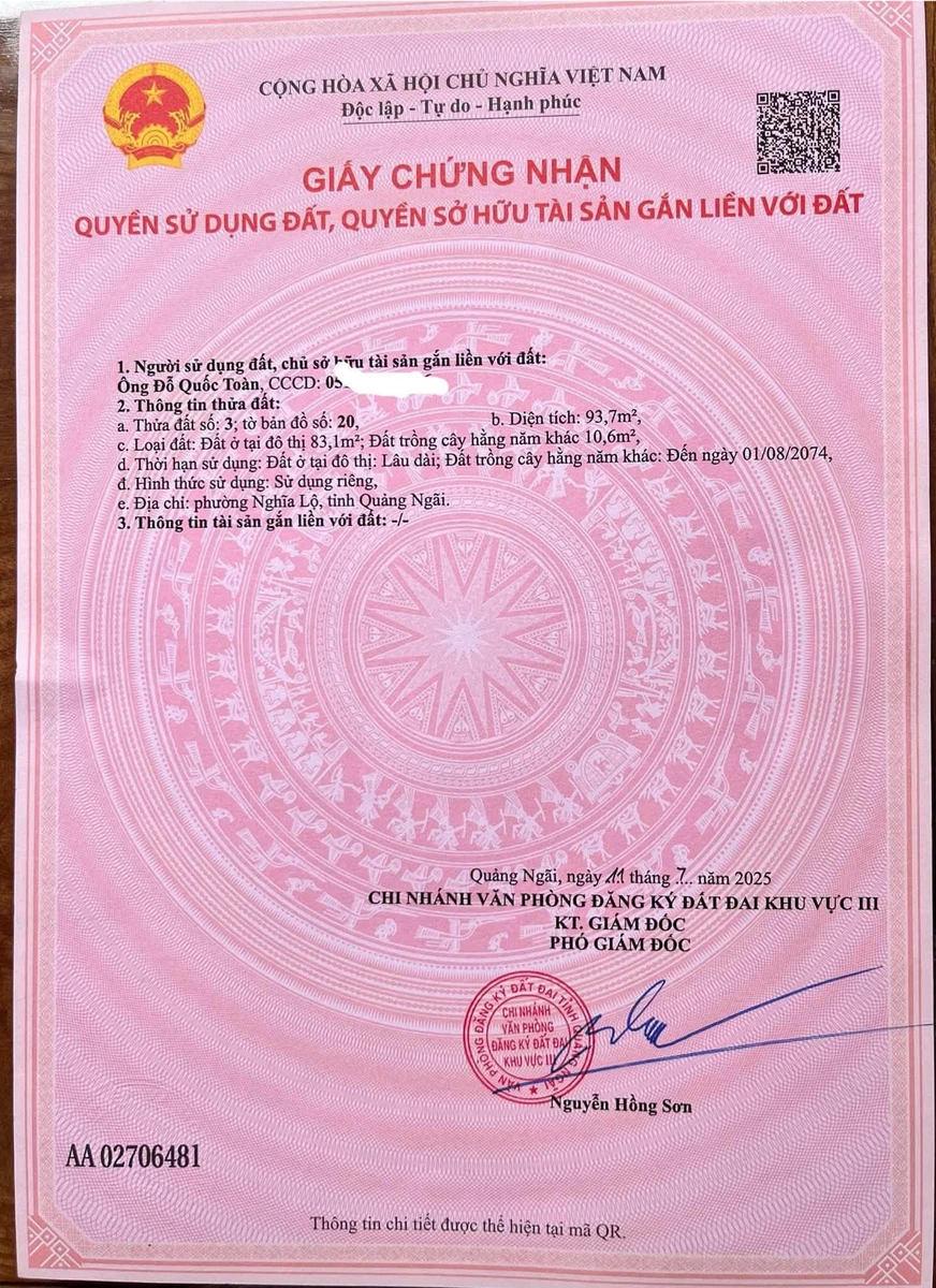 Bán nhà mặt tiền Phạm Ngũ Lão, Quảng Ngãi 99m² - Ảnh 1