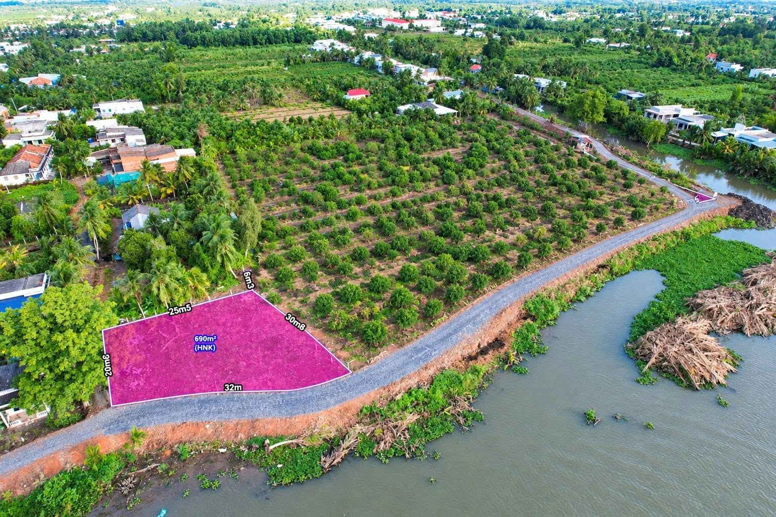 Bán đất vườn 690m² view sông Vàm Cỏ Đông Thạnh Lợi - Ảnh 1