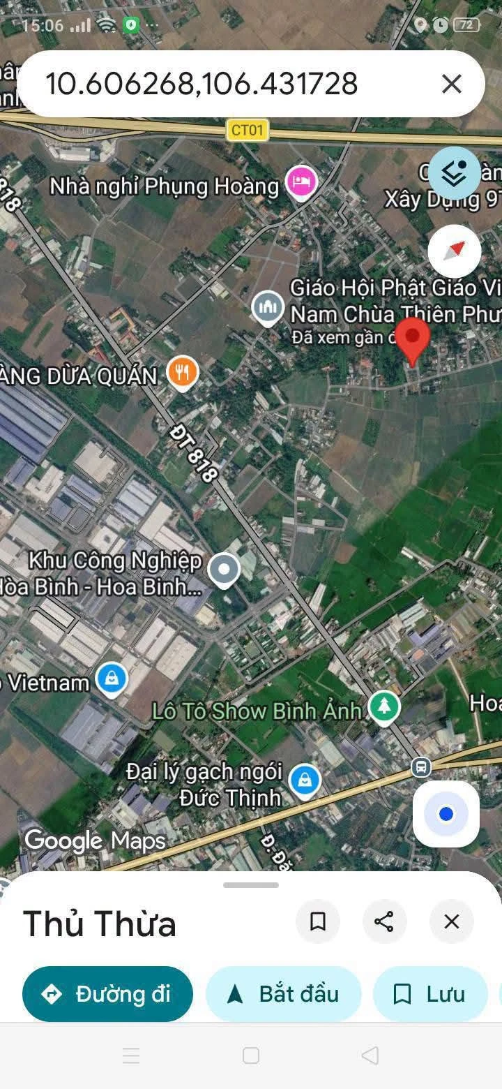 Bán nền góc 2 mặt tiền 429m2 tại Thủ Thừa, Tây Ninh - 1 tỷ 600 triệu - Ảnh 1