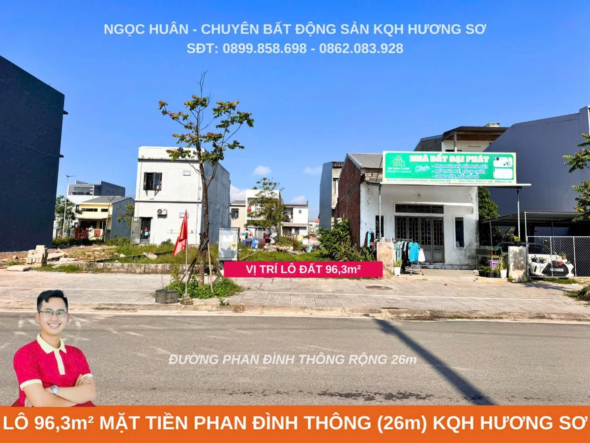 Bán lô đất 96,3m² mặt tiền Phan Đình Thông 2,45 tỷ - Ảnh thu nhỏ 2